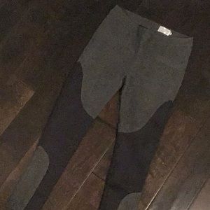 Black and gray equestrian style leggings